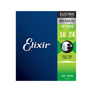 Elixir 19062 Nickel Plated Steel with OPTWEB coating 8-strings Electric Guitar Strings 10-74