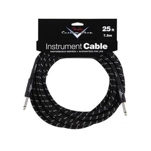 Fender Performance Series Custom Shop 25ft Instrument Cable, Black Tweed