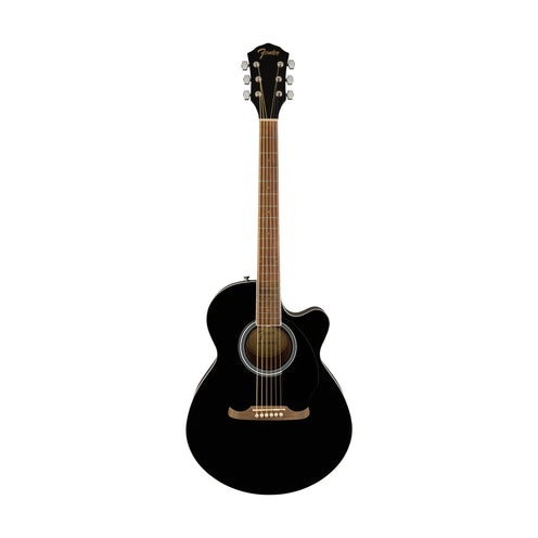 Fender FA-135CE Concert Acoustic Guitar, Walnut FB, Black