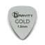 Gravity Colored Gold Traditional Teardrop Guitar Pick, 1.0mm Gray