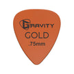 Gravity Colored Gold Traditional Teardrop Guitar Pick, 0.75mm Orange