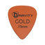 Gravity Colored Gold Traditional Teardrop Guitar Pick, 0.75mm Orange